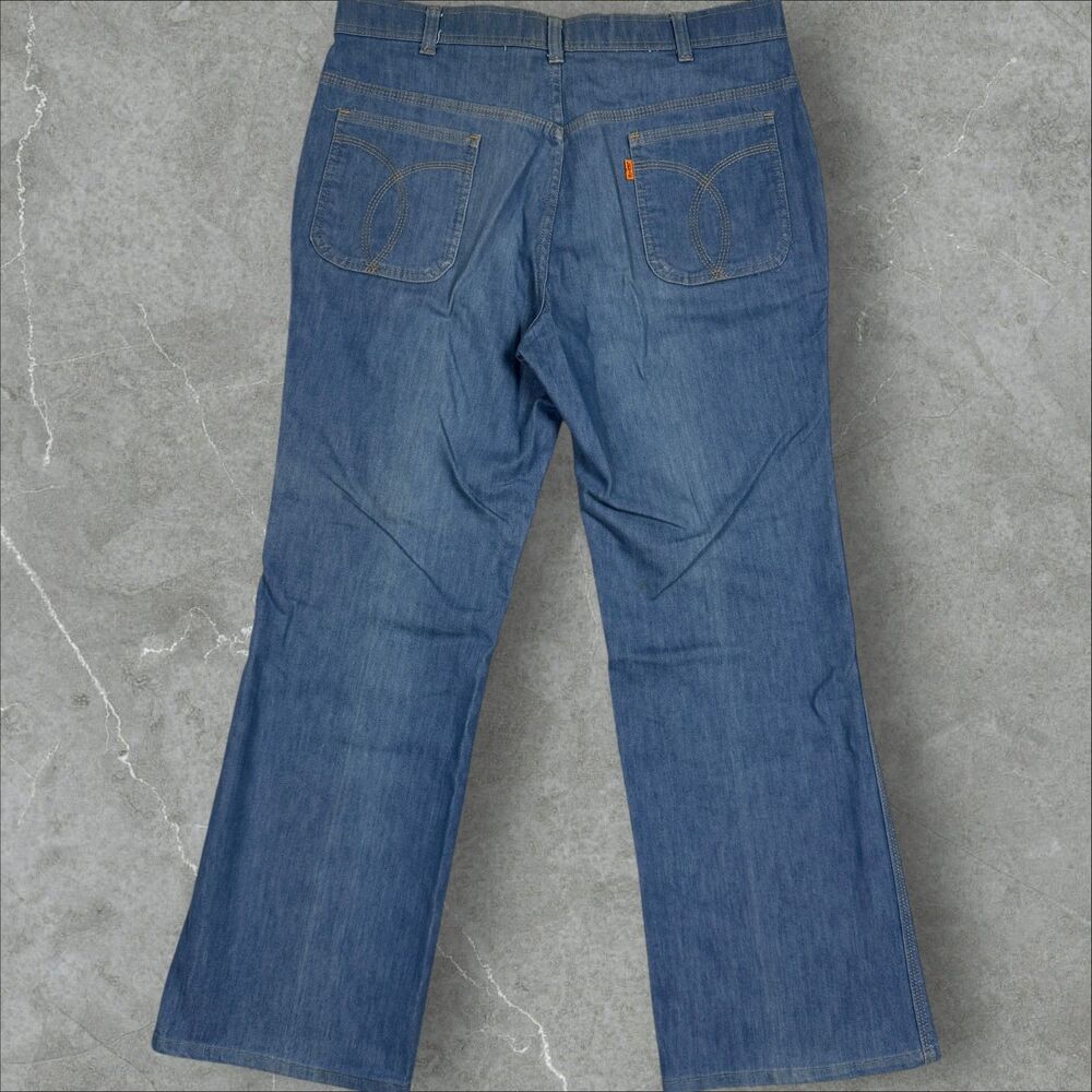 Vintage 70s Levi's For Men Skosh More Room Orange Tab Talon Zipper - 35x28.5 - Picture 2 of 11